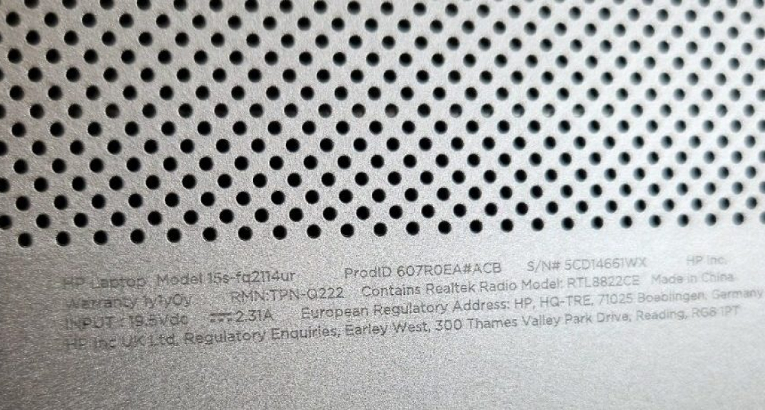 HP Laptop 15s-fq2114ur залит кофе, Фотоотчёт по заказу №00000225